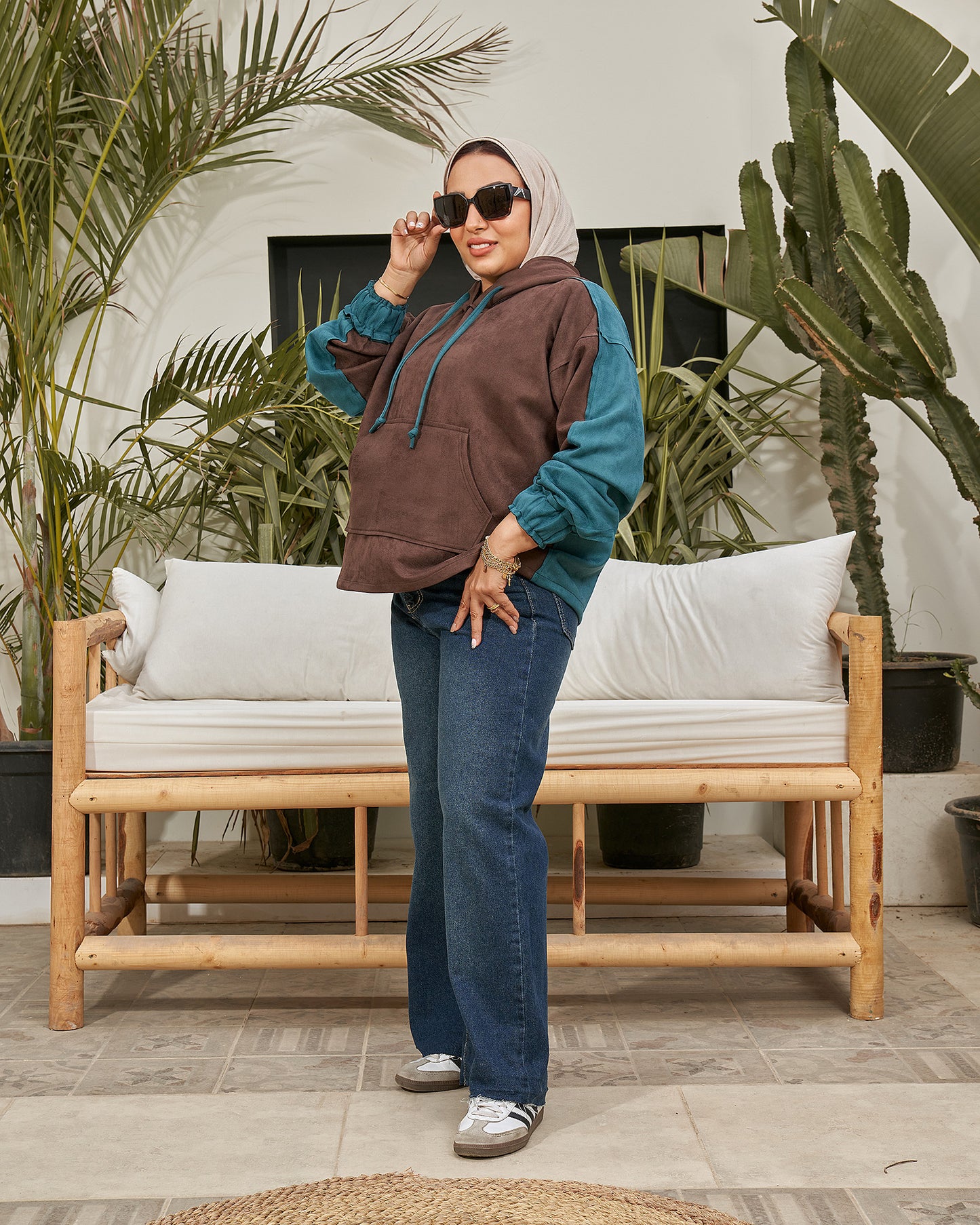 The Suede Colorblock Hoodie