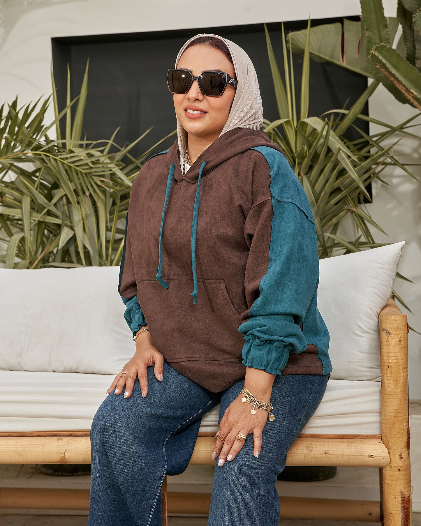 The Suede Colorblock Hoodie